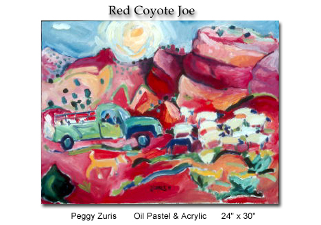 Peggy Zuris, Red Coyote Joe painting